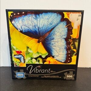 Vibrant Mega Puzzles 500 piece blue morpho butterfly jigsaw puzzle  SALE🔴3/$25